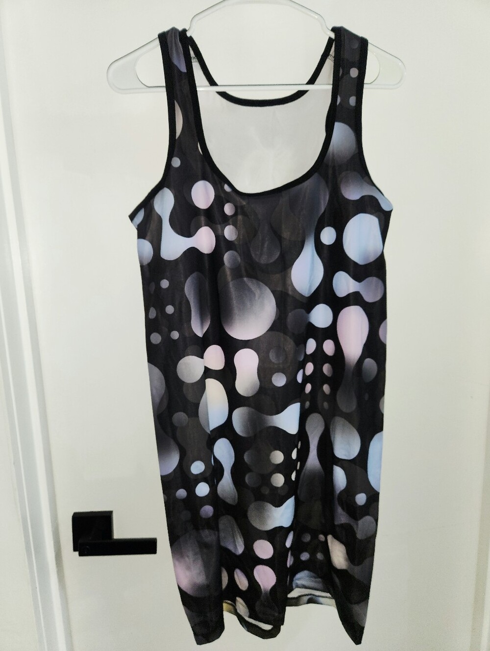 Adidas Always Original Graphic Polka Dot Tank Dress - Black Gray Yellow - Picture 2 of 3